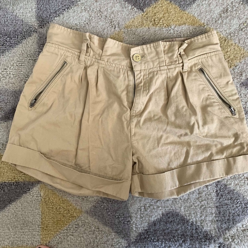 Calvin Klein ruched tan shorts
